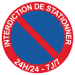 Panneau Interdiction de stationner, sortie de voitures