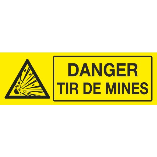 Panneau Danger tir de mines - ref.d21276 | MPA Pro