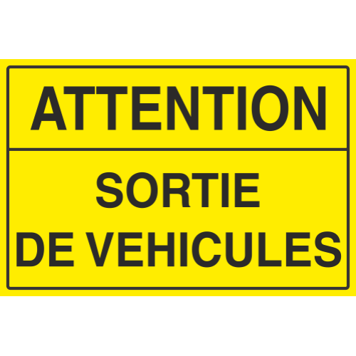 Panneau Danger Sortie de véhicules - STOCKSIGNES