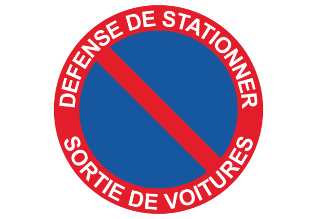 Sticker Panneau Défense de Stationner Sortie de Voitures