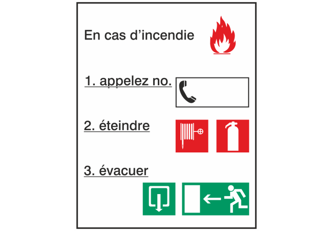 Autocollant Consigne de Sécurité Incendie - ref.d10751