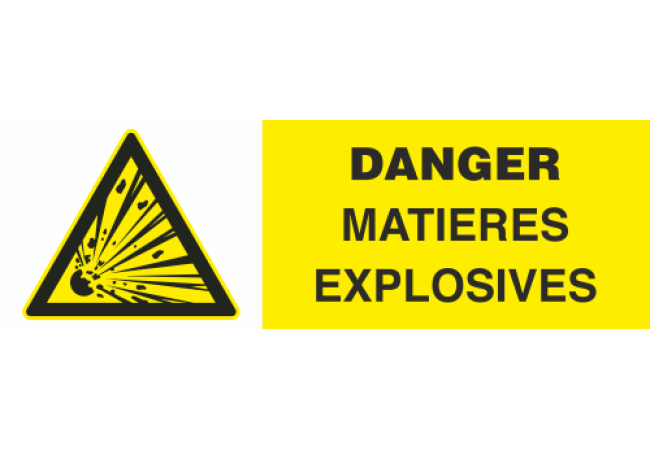 Panneau Danger matières explosives