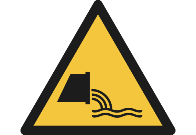 W055- ISO 7010 - Panneau Danger, Évacuation des eaux usées