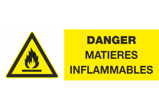 Panneau Danger matières inflammables