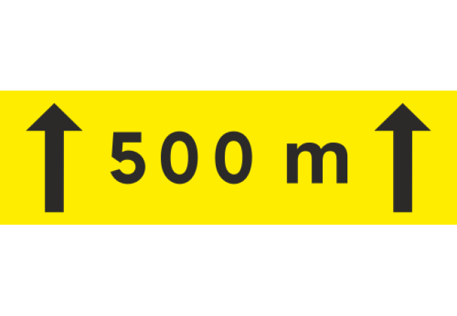 Panneau Panonceau de distance 500m