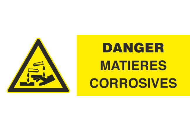 Panneau Danger matieres corrosives