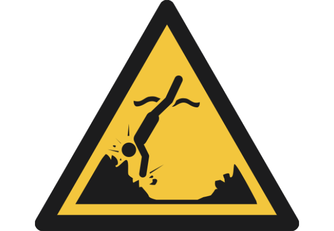 W049- ISO 7010 - Panneau Danger, Objets immergés