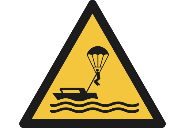 W063- ISO 7010 - Panneau Danger, Parachutes ascensionnels