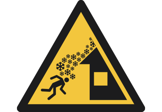 W040- ISO 7010 - Panneau Danger, Chute de neige du toit