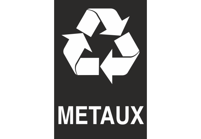 Panneau Trie des déchets métaux