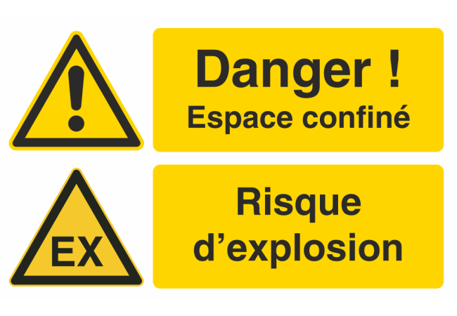 Autocollant Espace Confiné / Risque d’explosion