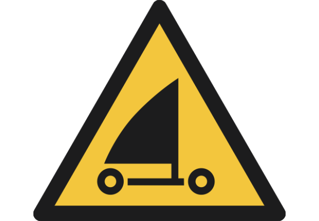 W059- ISO 7010 - Panneau Danger, Pratique du char à voile