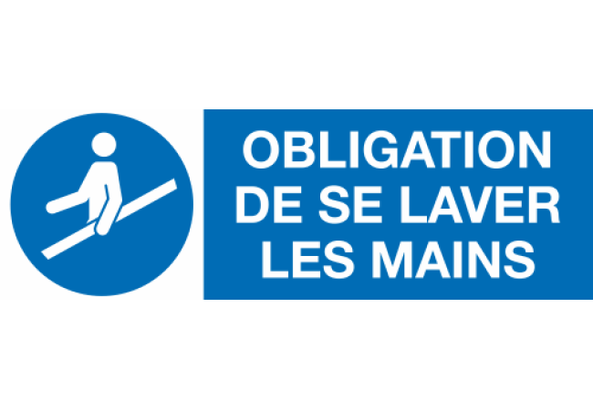 Panneau Obligation de se laver les mains