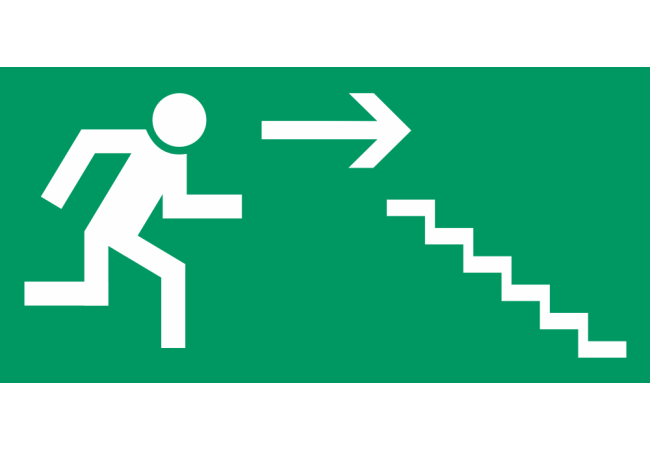 Autocollant Signalisation Sortie Secours Escalier 4