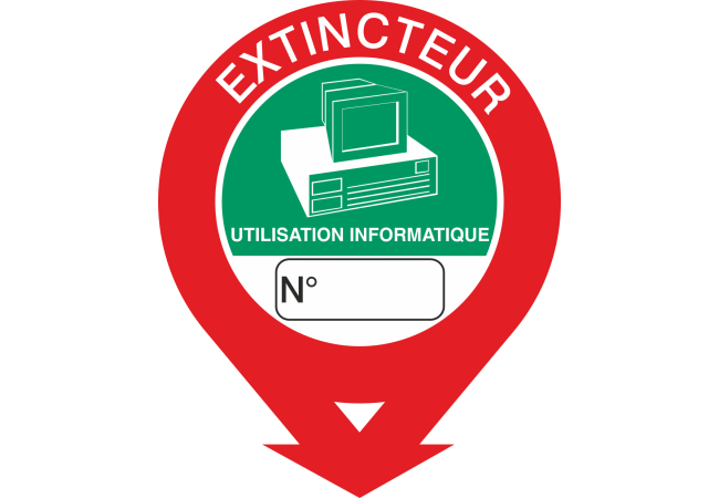 Autocollant Signalisation Extincteur Informatique