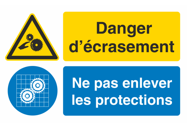 Autocollant Obligation Danger Ecrasement Garder Protection