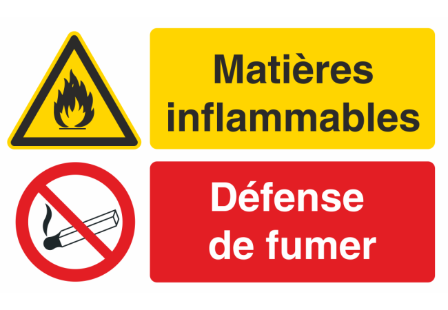 Autocollant Matières Inflammables / Défense De Fumer