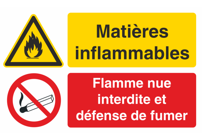 Autocollant Matières Inflammables / Défense Fumer 2