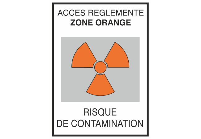 Autocollant Risque De Contamination Orange