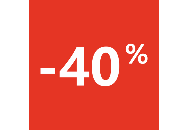 Autocollant Soldes 40% Carré Rouge