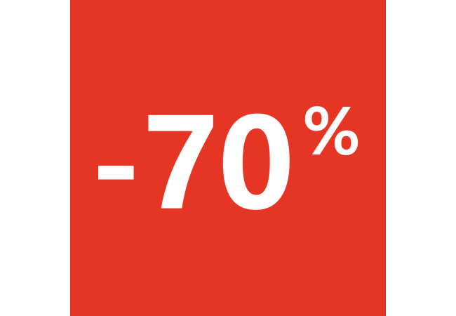 Autocollant Soldes 70% Carré Rouge