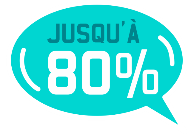 Autocollant Soldes Jusqu'à 80%