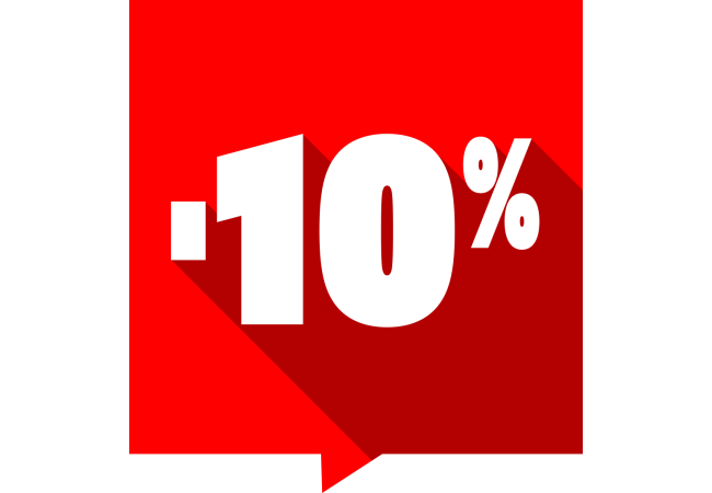 Autocollant Soldes -10% Carré Rouge 1