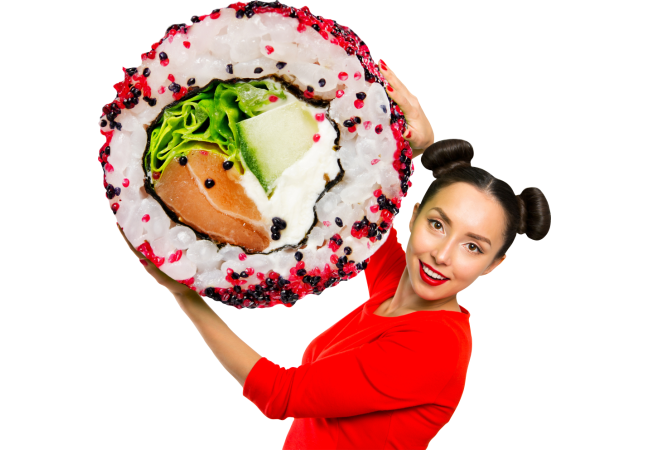 Autocollant Personne Femme Sushi 3