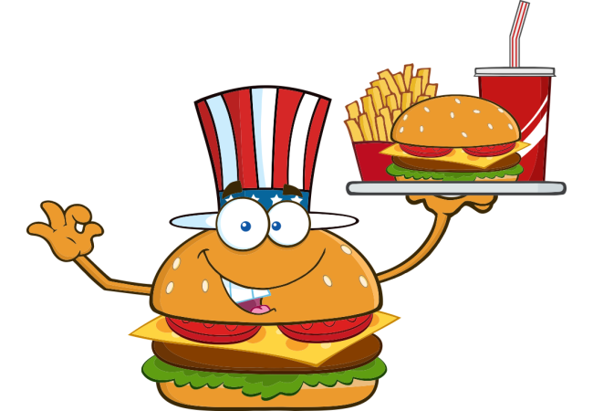 Autocollant Fast Food Hamburger Mascotte